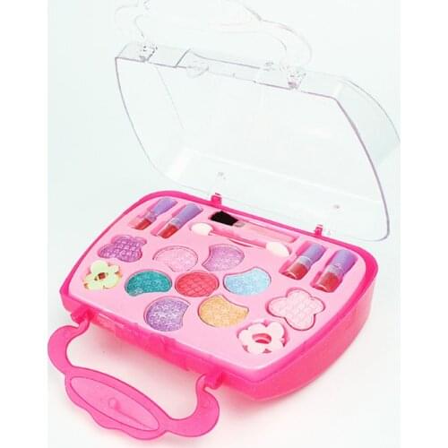Safe Non Toxic Children Girl Princess Makeup Set Eyeshadow Lipstick Brush Kit Pretend Play Education Toy
