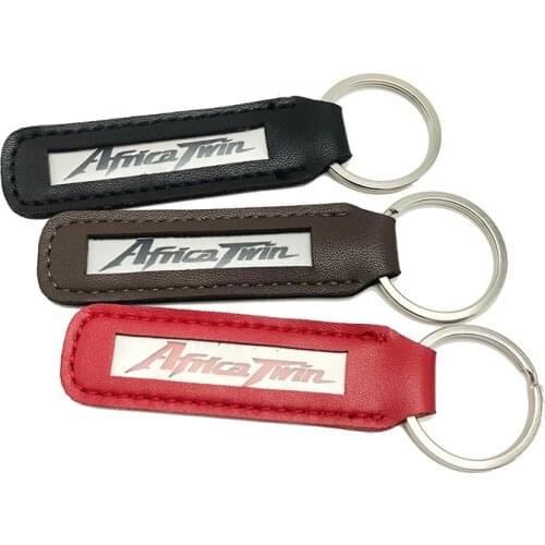 For HONDA CRF1000L CRF 1000L AFRICA TWIN Leather Keychain Fashion Metal Keychain Leather Motorcycle Key Chain Key Ring Keyring