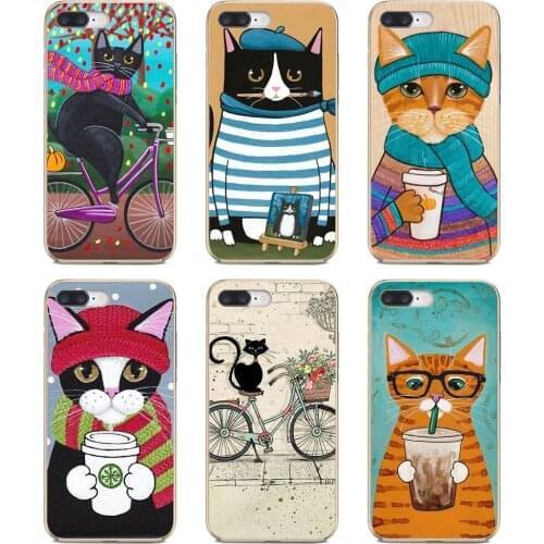 Phone Covers Coffee-Milk-Drink-Bottle-Cat For Huawei Nova 2 2i 3 3i Y3 Y5 Y6 Y7 Y9 Prime 2015 2016 2017 2018 2019