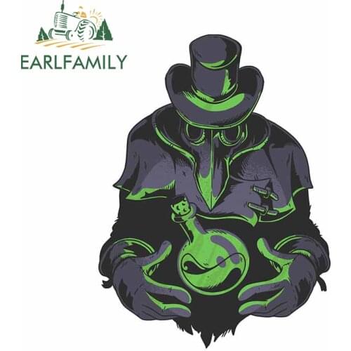 EARLFAMILY 13cm x 10.5cm for Plague Doctor Flask Vinyl Car Stickers Waterproof Scratch-proof Window Decoration Bumper Decal