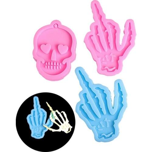 Halloween Ghost Claw Skeleton Hand Keychain Mould DIY Keychain Resin Mold Coaster Mould Cake Decorating Tools Fondant Molds