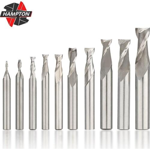 2 Flute HSS End Mill Cutter 2-12mm Straight Shank Milling Cutter Tool Spiral End Mill CNC Milling Machine Tool
