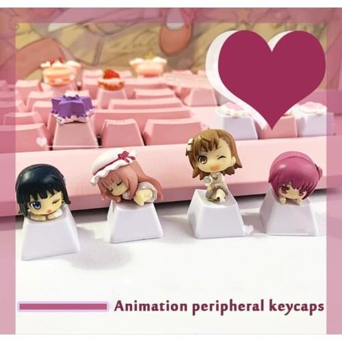 Mechanical keyboard keycap pink cute beautiful girl anime three-dimensional keycap 1pc
