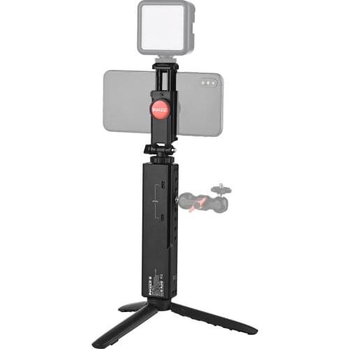 Multifunction Portable Shooting Grip 9000mAh Large Capacity Battery Handle Grip Electric Eel with Rotatable Phone Holder Tripod