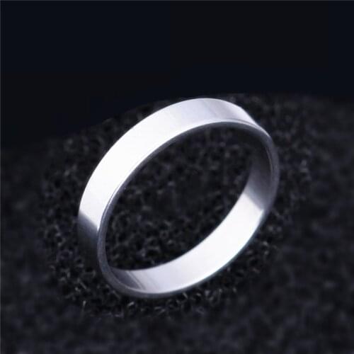 MOREDEAR 4mm Punk Rock Style Silver Color Ring for Men and Women Personalized Ring Customize Ring Engraved Ring