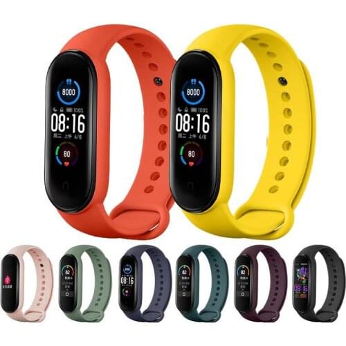 Soft Silicone Bracelet for Xiaomi Mi Band 5 Silicone Sport SmartBand Wrist Strap for Xiaomi Miband 5 Bracelet Watch Accessories