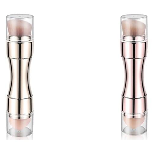 Makeup Brushes 4 in 1 Retractable Set, Foundation Blush Smudge Brush Cosmetic Tool Lip Brush,Sponge Brush