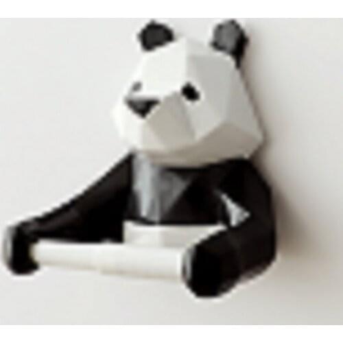 Nordic Panda Paper Towel Rack Kitchen Bathroom Toilet Household Toilet Paper Rack Hole-Free Wall-Mounted Paper Rack
