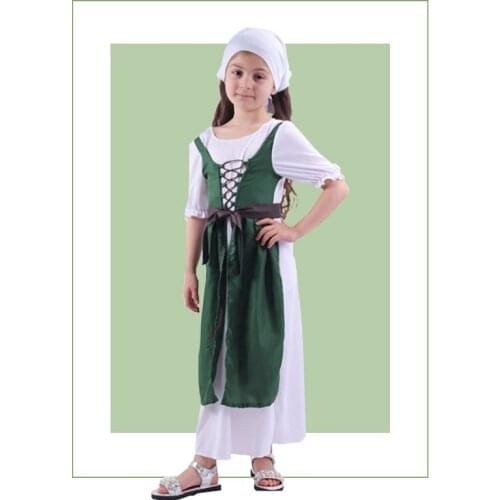 NEW Cute Northern Ireland National Folk Child Saint Patricks Day Cosplay Costumes For Girls Halloween Party Stage Dress
