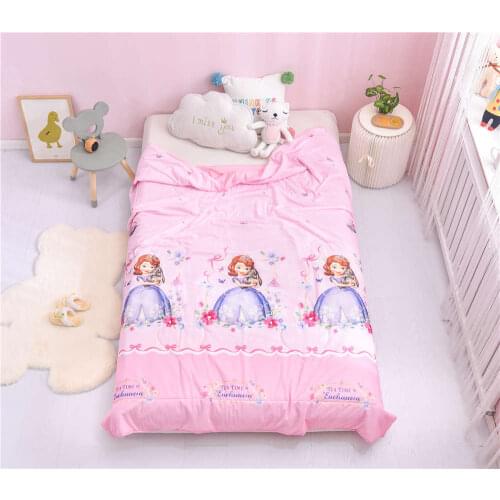 Pink Sofia Princess Quilt for Girls Bedding Cool Summer Duvet Single Queen Size Thin Comforter Disney Brand Name 150cm Childrens