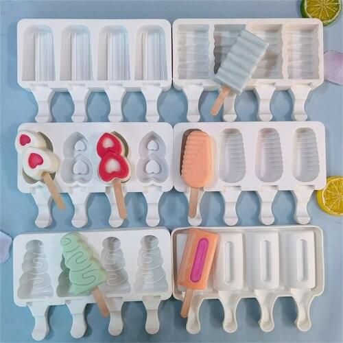 4 Even Ice Mold DIY Handmade Creative ice Cream Popsicle Ice Cream Silicone Mold Chocolate Mold Ice Cream Makers Popsicle Mould