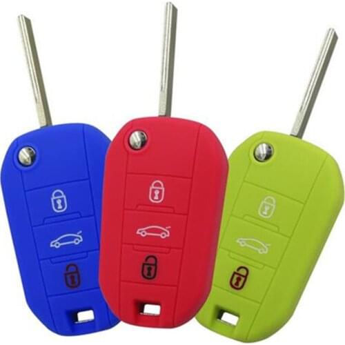 Silicone Car Key Case Cover Protector Skin Holder Fob for Peugeot 508 301 2008 3008 408 4008 308 for Citroen C4 CACTUS C5 C3 C4L