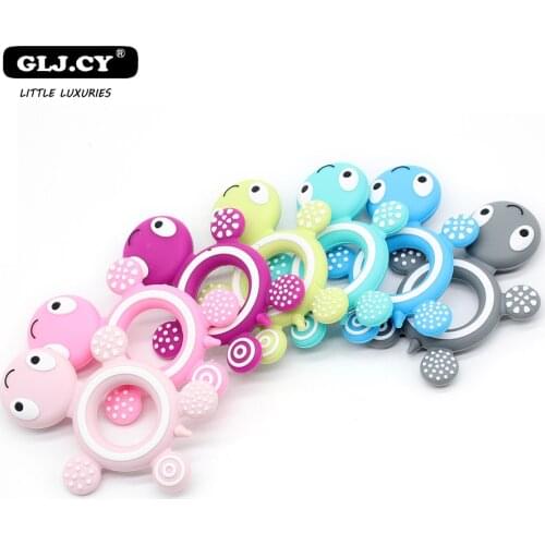 10PCS BPA Free Silicone Turtle Teething Chewable Pendant Nursing DIY Necklace Baby Pacifier Dummy Teether Toy Accessories