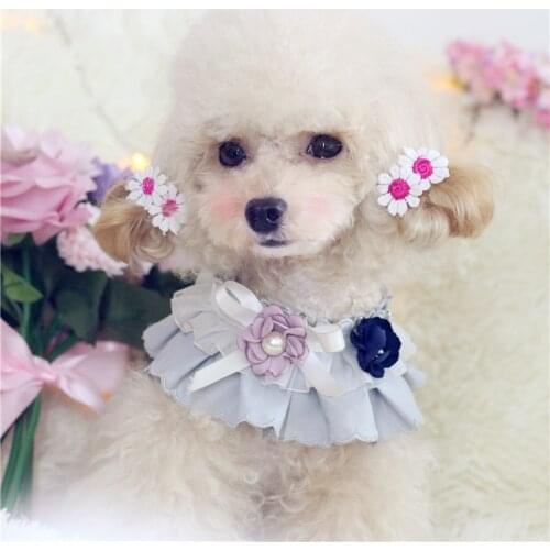 Dog Bib bows Dog Jewelry Saliva Towel Pet Clothing Dog Cat Scarf Bib Pet Accessories Cute Embroidery Cartoon Dog Bib