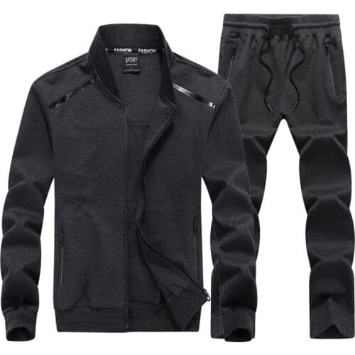Plus size 6XL 7XL 8XL 9XL Spring Autumn Sports Suit men Sportswear Sets 2 Piece Set Track Suits Jacket+Pant Sweatsuit Male