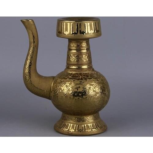 Antique MingDynasty(XUANDE) Handmade Golden Baba Benba pot teapot / ,Hand-carved crafts,best collection& adornment