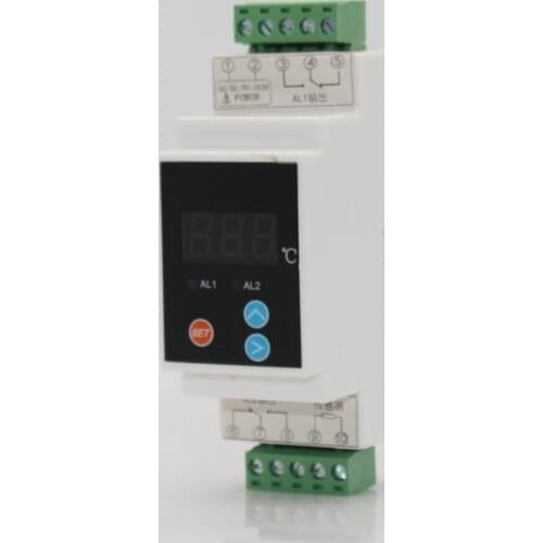 -19.9~99.9'C din thermostat with sensor high temperature alarm and low temperature alarm 2 alarm relay NO NC COMMON output
