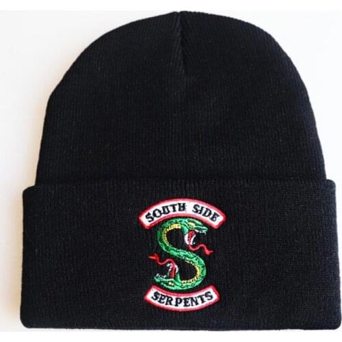 TV Series Riverdale South Side Serpent Cosplay Costume Hat Adult Man Woman Embroidered Dome Knit Hat Warm Pullover Hip Hop Trend