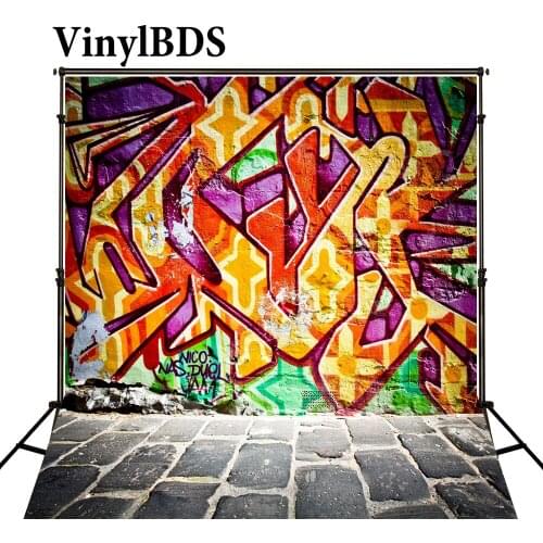 VinylBDS Graffiti Photography Backdrops Brick Wall Backdrop Vintage Photography Backdrops Newborn Photography Background