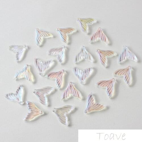 Magic Mermaid Tail Pendant Glass DIY Material Accessories 10pcs