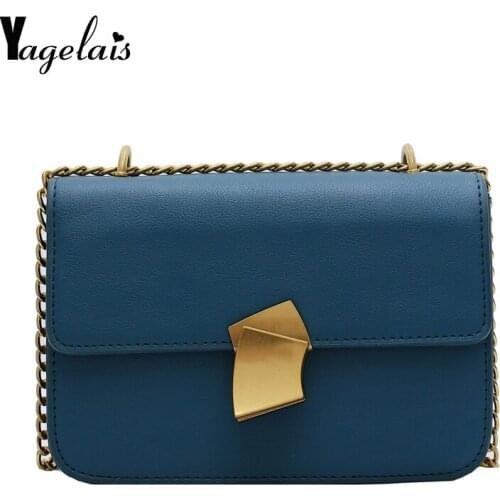 Womens Messenger Bag Lady Bag 2019 Famous Brand Lady Fashion Solid Color Cover Lock Shoulder Messenger Bag Mobile Beach Bag