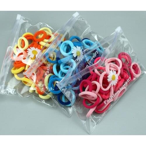 50Pcs/Lot Kids Elastic Hair Bands Girl Children Candy Color Rainbow Head Rope Scrunchy Hair Accessories Rubber Band Gum Headwear