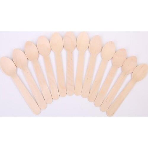5000 pcs Disposable Mini Wooden Spoon Ice Cream Spoons Wedding Party Banquets Crafting Cultery Eco-friendly Kitchen SN2369