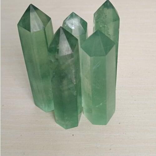 Natural Crystal Point Green Fluorite stone Healing Hexagonal Prisms Reiki Obelisk Quartz Wand Tower for Home Decoration Gif 1pc