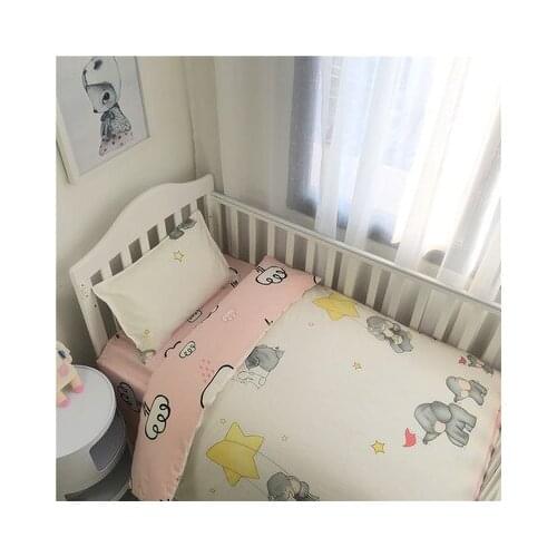 Promotion! 3PCS Cartoon baby crib bedding set cotton material jogo de cama,Duvet Cover/Sheet/Pillow Cover