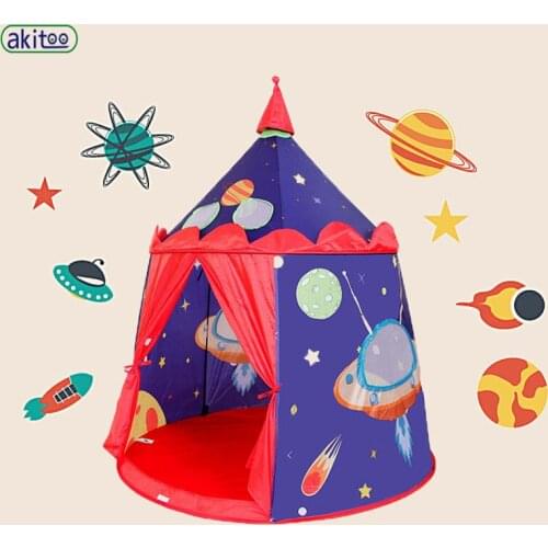 Akitoo New Print Cosmic Castle Tent Parent-child Space Castle Childrens Playhouse toy gift #164