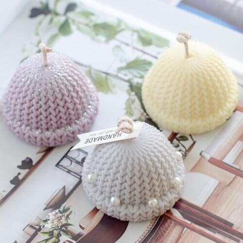 Knitting wool hat modeling DIY scented candle silicone mold diffuser stone mold cake chocolate sugar silicone mold Art gift