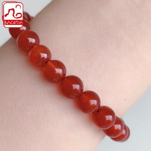 Baceda regulate nerves enhance memory.Red Agate 6mm 8mm 10mm Bracelet 100% Natural With Certificate With Gift Box Packaging