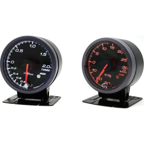 DRAGON GAUGE 60MM 2.0 BAR -30-30 PSI Boost Turbo Gauge Black Color Dual Led Color Display