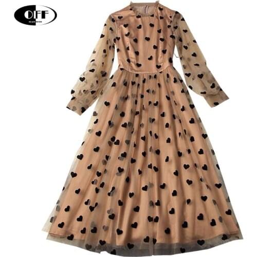 Designer Autumn Spring Khaki Mesh Midi Dress Elegant Traf Zevity Black Love Ruffles Long Sleeve Party Evening Women Dresses Robe