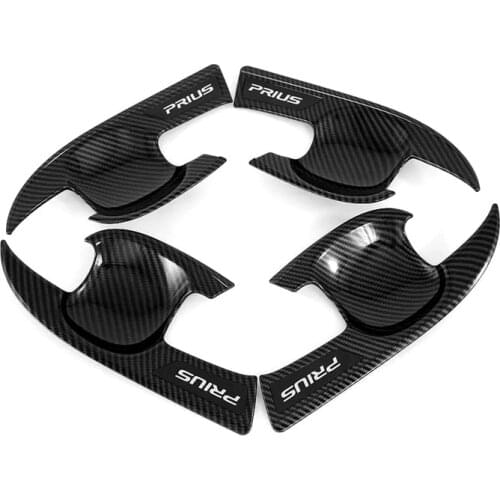 For Toyota Prius 2019 2020 Door Handle Bowl Cover Trim Moulding Sticker ABS Carbon Fiber Car Styling Accessories 4pcs/set