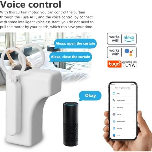 WiFi Curtain Motor Remote Controller Intelligent Home Household Hotel Electric Curtain Motors Mobilephone APP Voice Control