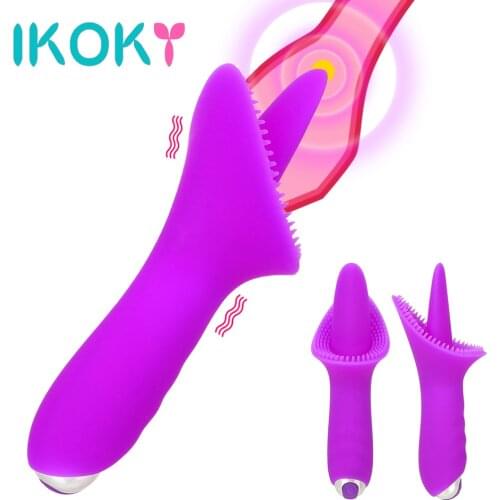 IKOKY Female Masturbator Sex Toys for Women Vagina Massage 10 Speed Oral Licking Pussy Clitoris Stimulator Tongue Vibrator