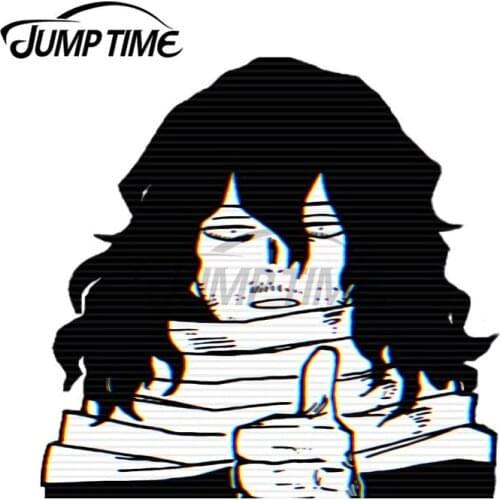 JumpTime 13 x 10.8cm Aizawa Giving A Thumbs Up Glitch Car Sticker DIY Motorcycle Personality Stickers Anime Waterproof Decals