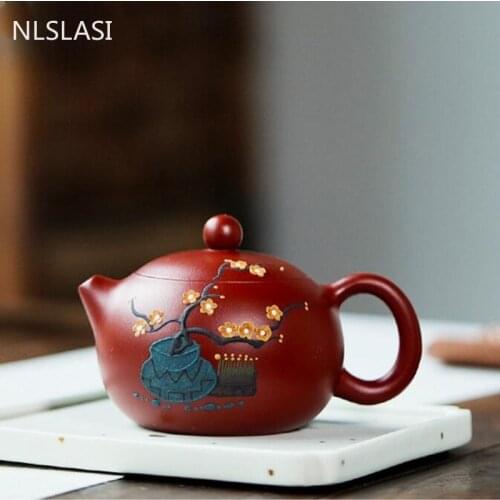 Chinese Yixing teapot purple clay xishi tea pot Handmade beauty kettle Boutique Dahongpao Tea set customized gifts 220ml