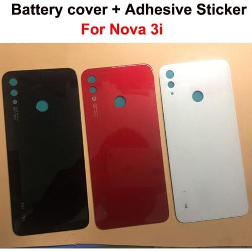 For Huawei Nova 3i Back Battery cover Bezel with 3M Glue Double Sided Adhesive Sticker Tape For Huawei Nova3i Repair Part 6.3"