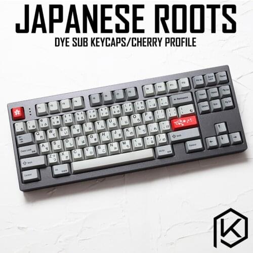 Kprepublic 139 Japanese root Japan black font language Cherry profile Dye Sub Keycap PBT for gh60 xd60 xd84 cospad tada68 87 104