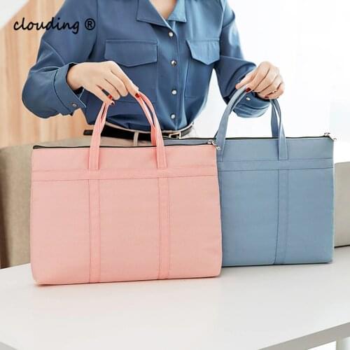Fashion Womens Briefcase Bag A4 Document Bags Female Book Handbag Women 14" Laptop Briefcases Neutral Office Commuter Bag 2020