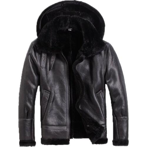 Leather Jacket Men Sheep Shearing Real Fur Coat Natural Wool Coat for Mens Clothing Winter Jacket Jaqueta De Couro S-N-14 YY974