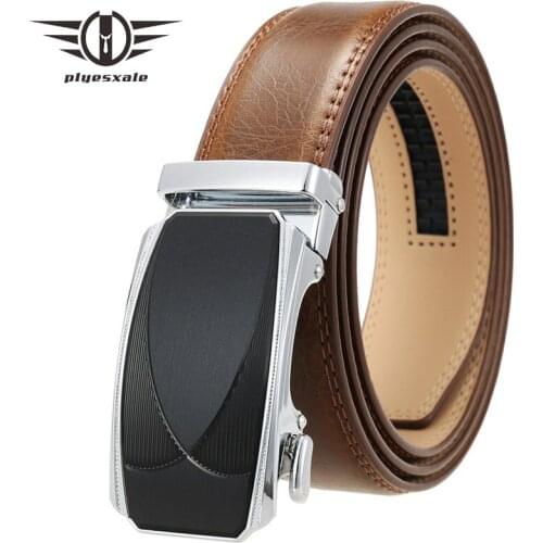 Plyesxale Brand Mens Belts Luxury Designer Belts 2021 Classic Fashion Automatic Buckle Leather Belt For Men High Quality B712