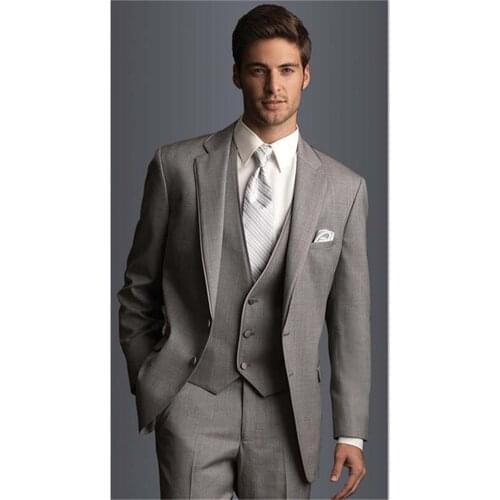 Veiai Mens Suits Gray Business Men Suits Custom Bespoke Classic Wedding Suits For Men Tailor Groom Suits Tuxedos For Men