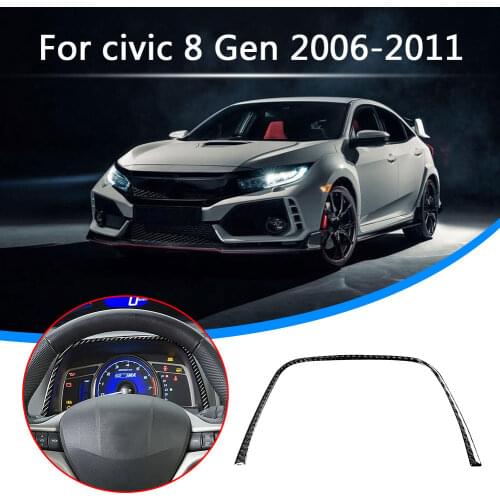 Real Carbon Fiber Instrument Panel Moulding Trim Strip Car Panel Trim Sticker Decoration for Honda Civic 2006-2011