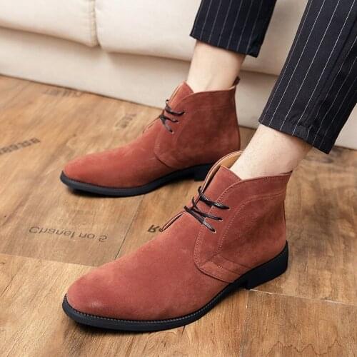 2021 New Mens Winter Classics Fashion Lace Up Suede Shoes Trend Casual Luxury Designer High-Tops Snow Chelsea Ankle Boots