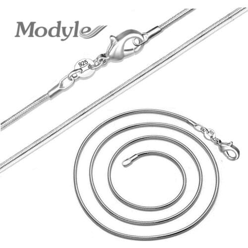 Modyle 2021 New Hot 1mm Fashion Silver Color Snake Chain Necklace for Woman Man 14-38 inch Wholesale
