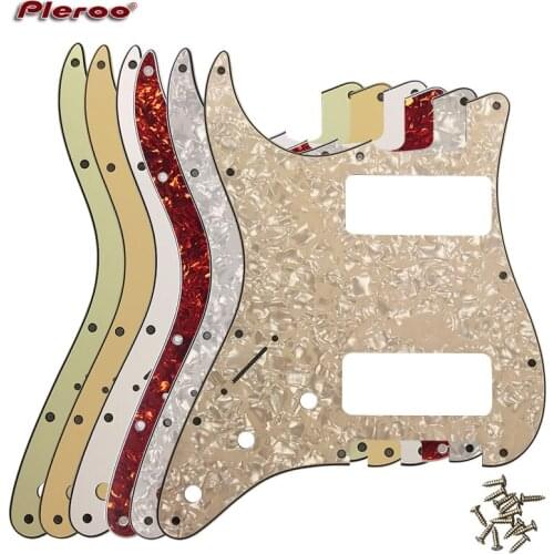 Pleroo Great Quality Guitar parts 2 P90 Stratocaster Guitar PICKGUARD For Left Handed US 11 Screw Holes Strat 2 P90S Humbucker