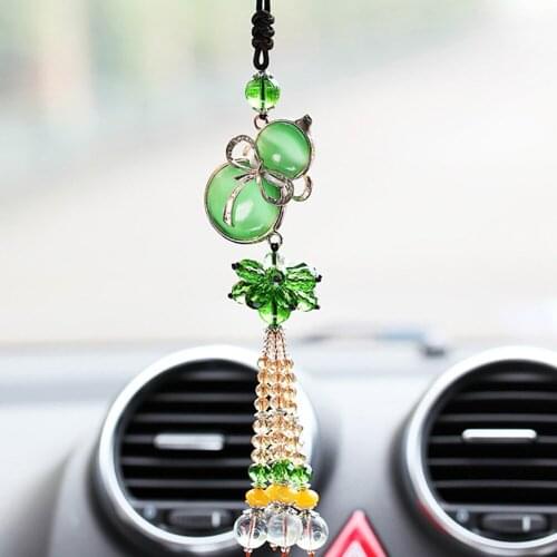 Cat Eye Gourd Blessing Car Hanging Pendant Feng Shui Crafts Auto Rearview Mirror Interior Decoration Ornament Chinese Style